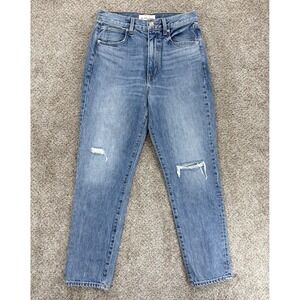 SLVRLAKE Beatnik Ankle Jean In Rockaway Women's 27 Blue Distressed USA Made NWOT